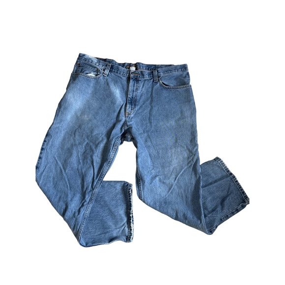 Eddie Bauer size 40X30 medium wash zip front straight leg jeans FLAW - Picture 1 of 9